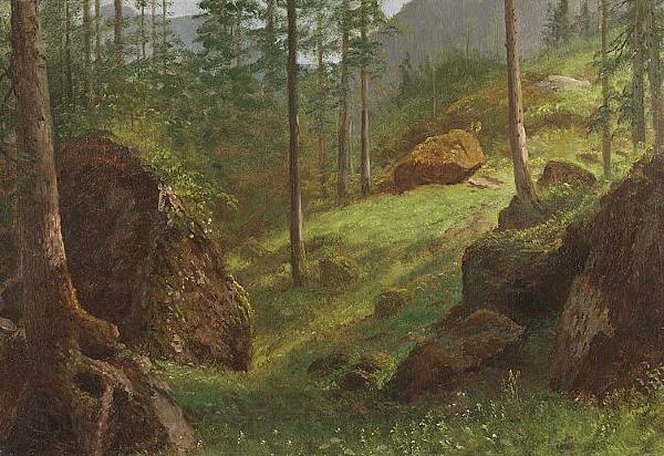 Albert Bierstadt Wooded Hillside